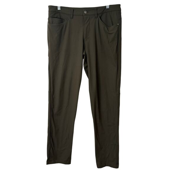 Lululemon Men's ABC Pant Classic Warpstreme Dark Olive Green 32 Dress Commuter - Picture 2 of 9